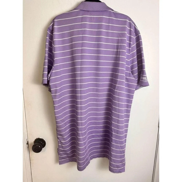 Ralph Lauren men's RLX purple stripe polo size large #0706 - Picture 2 of 5
